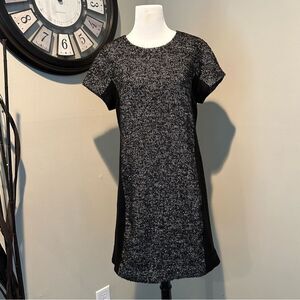 J Crew Black and White Wool Tweed Career Above Knee Sheath Dress Size 8